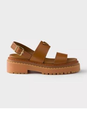 $1,270 Prada Leather Platform Sandals Brown EU 38.5 US 8.5 BNIB